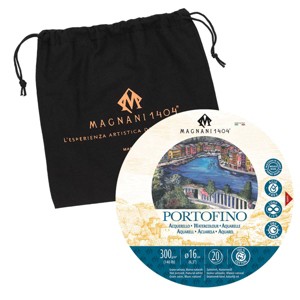Magnani 1404 Portofino Hot Press 100% Cotton Watercolor Paper Block, 20 Sheets, Round , 140 lb, Acid-Free, UV Resistant, Vegan Sized Water Color Paper - 1 of 4