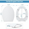 Toilet Seat with Quick Release Hinges & Non-Slip Bumpers - Quiet, Easy Clean White Seat for Standard American Toilets - 2 of 4