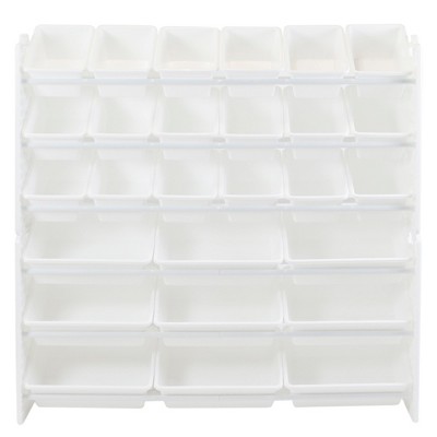White Plastic 6-Tier Stackable Toy Storage Organizer