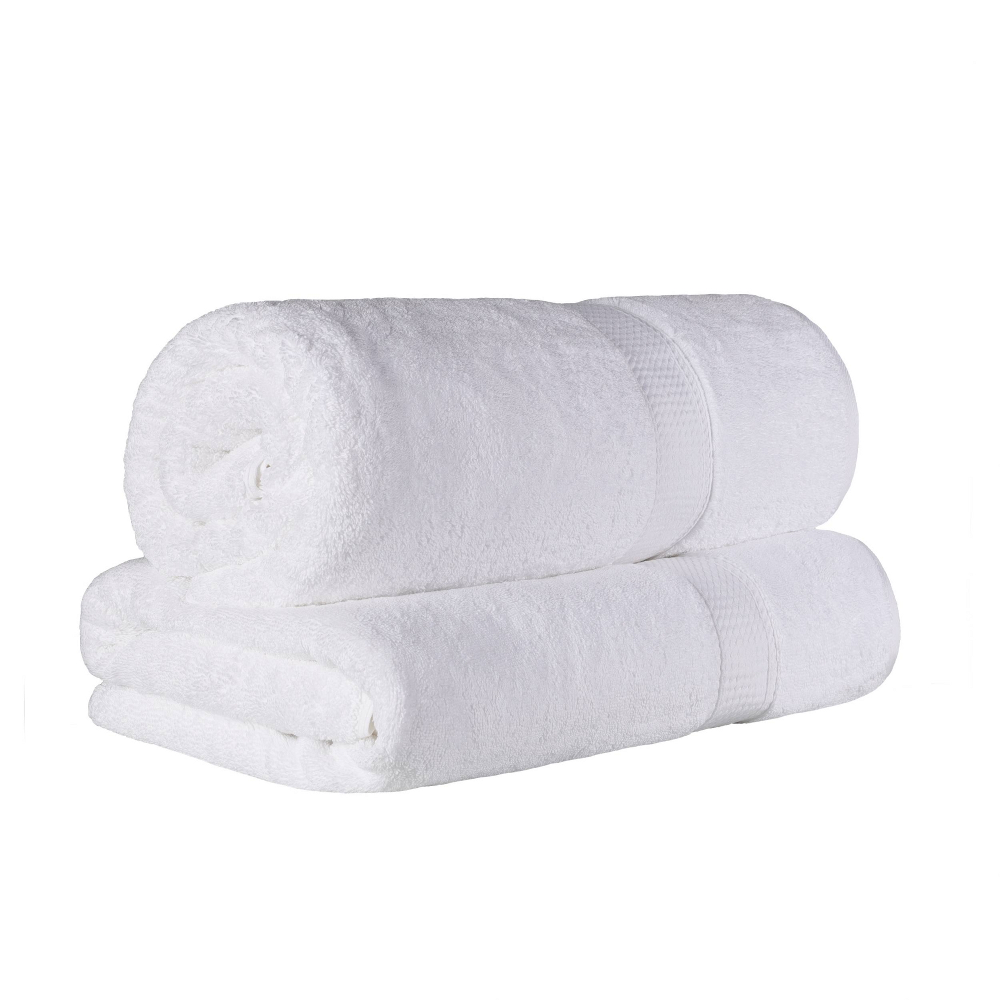 Luxury Egyptian Cotton Heavyweight Absorbant Ultra-Plush 2 Piece Bath Sheet Set, White - Blue Nile Mills