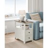 VASAGLE Side Table with Charging Station, Narrow Nightstand with 2 Drawers, Living Room End Table with Storage - 3 of 4