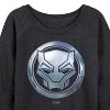 Women's - Marvel - Black Panther Circle Logo Lightweight French Terry Wide Neck Long Sleeve Shirt - 2 of 4