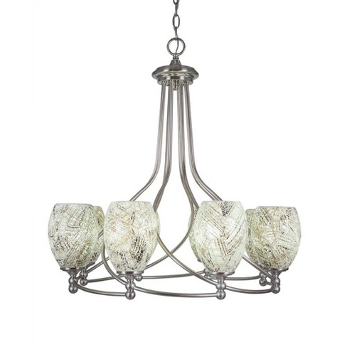 Toltec Lighting Capri 8 - Light Chandelier in  Brushed Nickel with 5" Natural Fusion Shade - image 1 of 1