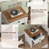 Night Stand, Nightstand with Charging Station, Record Player Stand, Vinyl Record Storage, End Table - 2 of 4