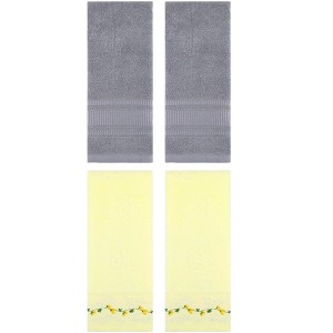 REGALWOVEN 4 Pcs Soft Absorbent Hand Towel for  Bathroom Kitchen 13" x 29" - 1 of 4
