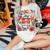 Hey Batter Batter Swing T-Shirt, Retro White and Natural Baseball Tee with Floral Accents| OrnamentallyYou - 4 of 4