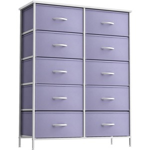 Sorbus 10 Drawers Dresser - Furniture Storage for Bedroom, Closet, Office Organization - Steel Frame, Wood Top, Fabric Bins - 1 of 4