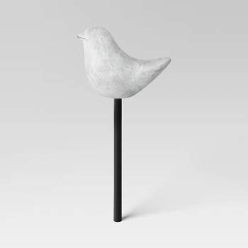 3pc Cement Bird Stake Outdoor Figurine Set White - Threshold™