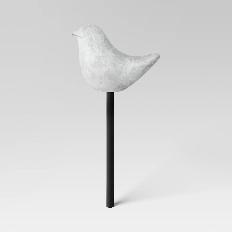 3pc Cement Bird Stake Outdoor Figurine Set White - Threshold&#8482;, 1 of 6