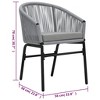 vidaXL Set of 2 Anthracite PE Rattan Patio Chairs with Cushions - Weather Resistant Outdoor Seating Furniture with Powder-Coated Iron Frame Product - 4 of 4
