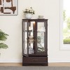 Curio Cabinet With Light, Glass Cabinet With Adjustable Glass Shelves, 2 Doors And 1 Drawer Glass Cabinet Display-Cuddlewood - image 3 of 4