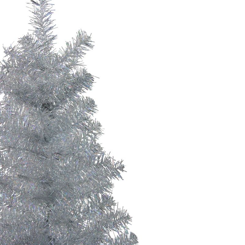 Northlight 4' Holographic Silver Tinsel Slim Artificial Christmas Tree - Unlit, 3 of 6