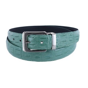 CTM Leather Matte Reversible Croc Print Clamp on Buckle Belt - 1 of 4