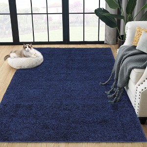 Solid Shaggy Rug Modern Indoor Carpet Fluffy Plush Rug Shag Area Rug Home Decor - 1 of 4