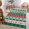 Washable Christmas Living Room Rugs, Snowflake Deer Print Farmhouse Bedroom Carpet, Soft Non Slip Indoor Xmas Floor Rugs for Dining Room Entryway - 2 of 4
