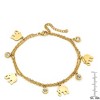 Steeltime Ladies 18k gold plated stainless steel anklet with elephant and adorned with crystals charms - 3 of 4