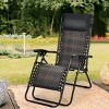 Tangkula Mix Brown Folding Recliner Patio Rattan Zero Gravity Lounge Chair With Headrest - 2 of 4
