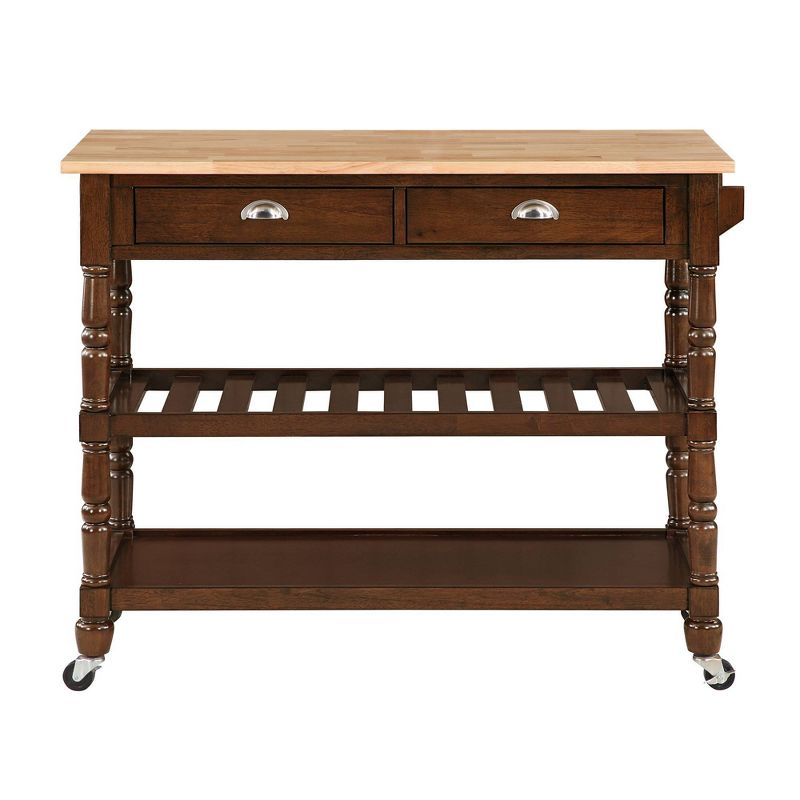French Country 3 Tier Butcher Block Kitchen Cart with Drawers -  Breighton Home , 5 of 10