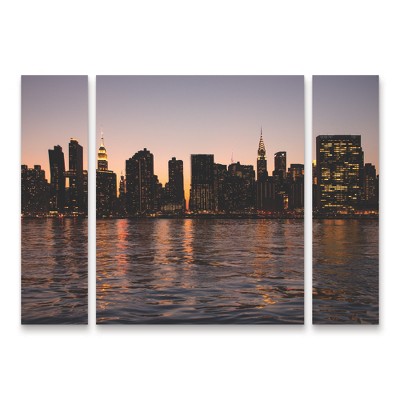Trademark Fine Art -Robert Michaud Nyc Dusk 1  Panel Set Art