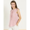 INSPIRE CHIC Women's Ruffled Curved Hem Business Office Vintage Sleeveless Blouse - 4 of 4