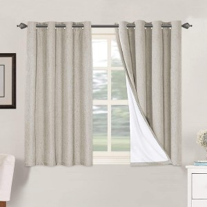 H.Versailtex Linen 100% Blackout Curtains Thermal Insulated Linen Drapes, Grommet White Liner Sold of 2 Panels - 1 of 4