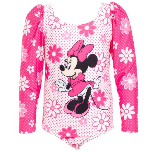 Disney Minnie Mouse Big Girls One Piece Bathing Suit Floral Pink 14-16 :  Target