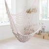 EcoSummer 2 PCS Cotton Rope Hammock Chair, Indoor Outdoor Hanging Swing Chairs with 250lbs Capacity, Beige. - 4 of 4