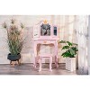 Kids Vanity Table and Chair Set with Tri-Folding Mirror and Drawer - Girls Dressing Table and Chair Set - Vanity Set with Mirror for Ages 3-9 - 2 of 2
