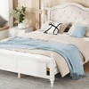 Queen Size Wooden Platform Bed with Upholstered Headboard and Panel Footboard - 2 of 4
