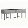 Okak Large Elevated Planter Box with Bed Liner and Drain Holes, Raised Garden Bed with Wooden Frame and Legs, Outdoor Planter for Home, Gray - 3 of 4
