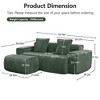 QingMoon Modular L Shape Sofa Couch, 78" Velvet 2 Seat Sofa with Pillows and Movable Ottoman, Streamlined Design Boneless Couch for Living Room - 4 of 4