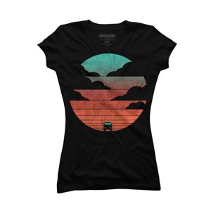 Junior's Design By Humans Driving into the sunset By radiomode T-Shirt - 1 of 3