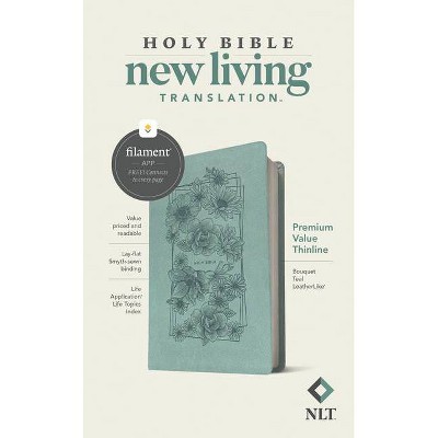 NLT Premium Value Thinline Bible, Filament Enabled Edition (Leatherlike, Bouquet Teal) - (Leather Bound)