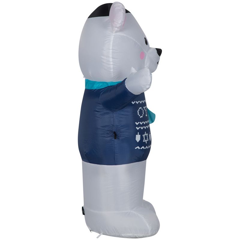 Gemmy Christmas Airblown Inflatable Hanukkah Polar Bear, 4 ft Tall, Multicolored, 3 of 7