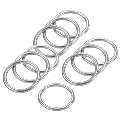 Unique Bargains Stainless Steel Seamless Welded DIY O-Ring Buckles 20 Pcs Silver