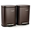 Elama 3 Piece 30 Liter and 5 Liter Stainless Steel Step Trash Bin Combo Set with Slow Close Mechanism in Matte Bronze - 3 of 4