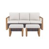 Gymojoy 3 Pieces Outdoor Patio Sofa Chair Ottoman Wicker Rattan Sofa Ottoman Set - 3 of 4