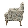Set of 2 Yahweh Wooden Upholstered Armchair with Panel Arms and Camelback for Bedroom  | ARTFUL LIVING DESIGN - 3 of 4