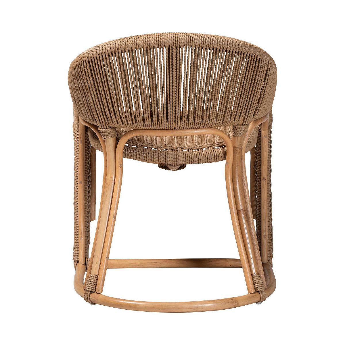 bali & pari Isra Natural Rattan Accent Chair with Handwoven Synthetic Wicker Brown - thumbnail 4