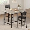 3-Piece Counter Height Dining Table Set: 2 Upholstered Bar Stools with Backrest & Footrest, Corner Protector. Ideal for Kitchen, Apartment. - 4 of 4