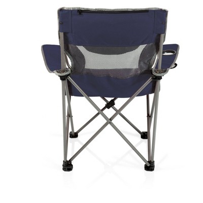Navy Blue and Gray Folding Camping Chair with Arms