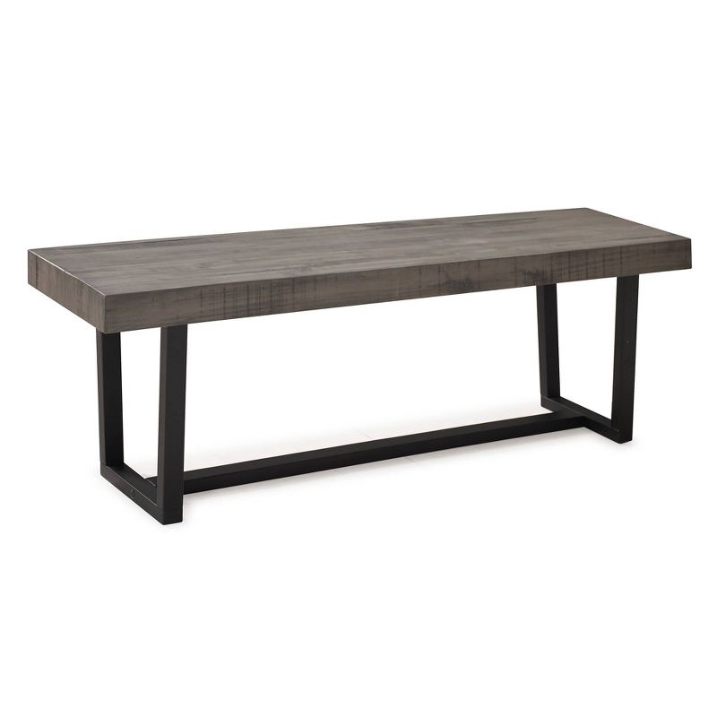 Modern Farmhouse 60" Solid Wood Distressed Plank Top Dining Bench - Saracina Home, 1 of 10