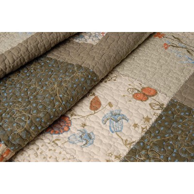 Sedona King 3-Piece Gray Cotton Patchwork Quilt Set