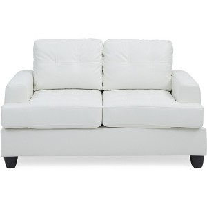 TiramisuBest Dark Gray Traditional Loveseat, Classic Upholstered Sofa for Living Room or Sitting Area - 1 of 4