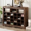 Sleek Design 24 Shoe Cubby Console, Modern Shoe Cabinet with Curved Base, Modern Shoe Racks-Cuddlewood - 2 of 4