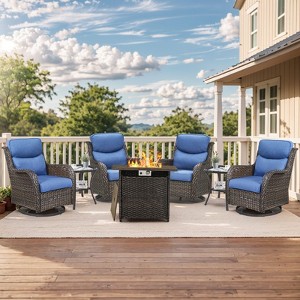 Gymojoy  Outdoor 5 Inch Gliders Chairs with Fire Pit Table Patio Funiture - 1 of 4