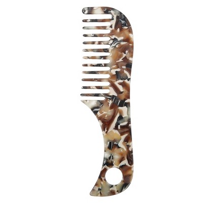 Unique Bargains Women's Acetate Wide Tooth Hair Comb Brown Black 1 Pc ...
