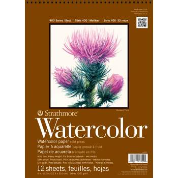 UCreate Premium Watercolor Sketch Book, 9 in x 12 in, White, 50 Sheets 