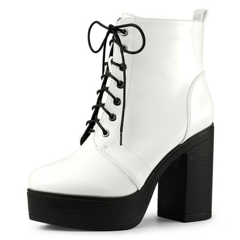 Chunky platform boots discount white