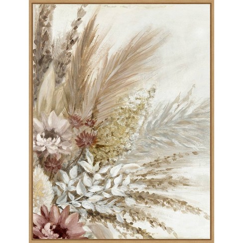 Pastel Brown Flowers Canvas Posters